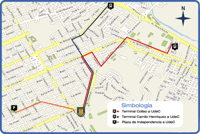 Mapa para llegar a UDEC