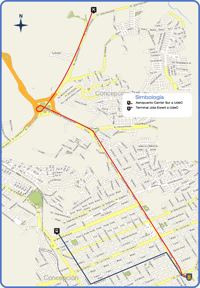 Mapa para llegar a UDEC