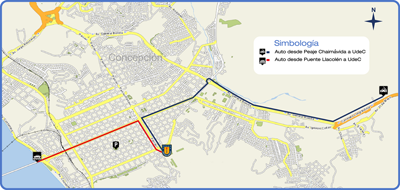 Mapa para llegar a UDEC