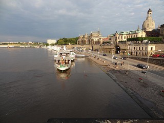100-years flood of Elbe river by Dresden in 2013